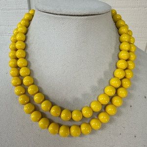 Vintage double strand bright yellow gumball necklace